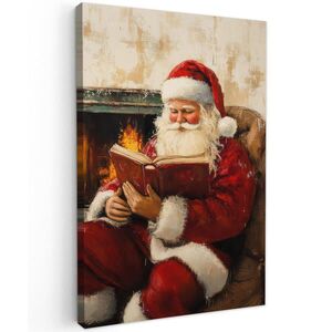 MuchoWow OBRAZ NA PLÁTNE Vianoce - Father Christmas - Zima - Open Fireside 40x60 cm vyobraziť