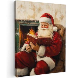 MuchoWow OBRAZ NA PLÁTNE Vianoce - Father Christmas - Zima - Open Fireside 60x80 cm vyobraziť