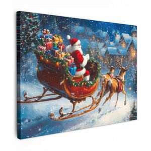 MuchoWow OBRAZ NA PLÁTNE Otec Vianoc - soby - Vianoce - sneh 80x60 cm vyobraziť