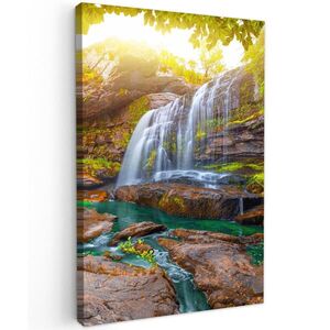 MuchoWow OBRAZ NA PLÁTNE Príroda - Vodopád - Rastliny - Stromy - Slnko 60x90 cm vyobraziť