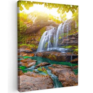 MuchoWow OBRAZ NA PLÁTNE Príroda - Vodopád - Rastliny - Stromy - Slnko 30x40 cm vyobraziť