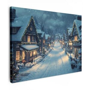 MuchoWow OBRAZ NA PLÁTNE Vianočná dedina - Vianoce - Sneh - Zima 40x30 cm vyobraziť