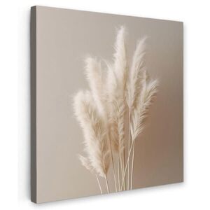 MuchoWow OBRAZ NA PLÁTNE Pampová tráva - Plumy - Pastelové - Biele 20x20 cm vyobraziť