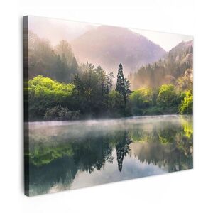 MuchoWow OBRAZ NA PLÁTNE Príroda - Stromy - Hory - Jazero - Voda 80x60 cm vyobraziť