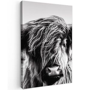 MuchoWow OBRAZ NA PLÁTNE Krava - Škótska horalka - Čierna - Biela - Zviera - Príroda - Divoká zver 80x120 cm vyobraziť