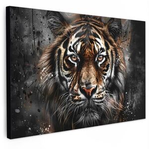 MuchoWow OBRAZ NA PLÁTNE Tiger - Zvieratá - Portrét - Luxusné - Čierne 60x40 cm vyobraziť