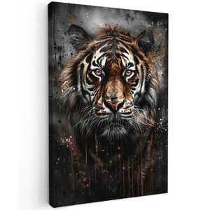 MuchoWow OBRAZ NA PLÁTNE Tiger - Zvieratá - Portrét - Luxusné - Čierne 20x30 cm vyobraziť