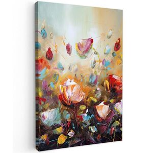 MuchoWow OBRAZ NA PLÁTNE Kvety - Umenie - Príroda - Olejomaľba 80x120 cm vyobraziť