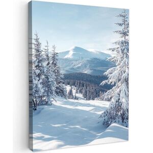 MuchoWow OBRAZ NA PLÁTNE Zimná krajina - Príroda - Hory - Stromy - Sneh 60x80 cm vyobraziť