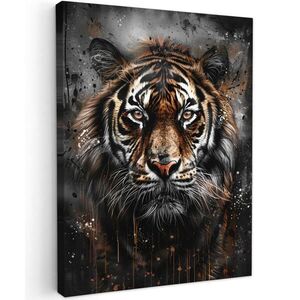 MuchoWow OBRAZ NA PLÁTNE Tiger - Zvieratá - Portrét - Luxusné - Čierne 30x40 cm vyobraziť