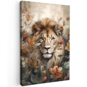 MuchoWow OBRAZ NA PLÁTNE Lev - Divoká zver - Rastliny - Príroda - Kvety 20x30 cm vyobraziť