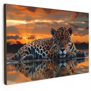 MuchoWow OBRAZ NA PLÁTNE Príroda - Leopard - Zviera - Západ slnka - Moderné 120x80 cm vyobraziť