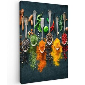 MuchoWow OBRAZ NA PLÁTNE Bylinky - korenie - lyžičky 40x60 cm vyobraziť