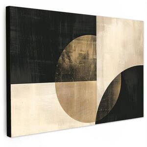 MuchoWow OBRAZ NA PLÁTNE Abstraktné - Geometrické tvary - Čierna - Zlatá 60x40 cm vyobraziť