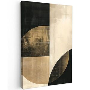 MuchoWow OBRAZ NA PLÁTNE Abstraktné - Geometrické tvary - Čierna - Zlatá 60x90 cm vyobraziť