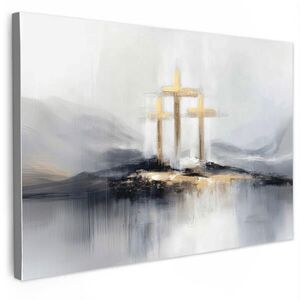MuchoWow OBRAZ NA PLÁTNE Abstraktné - Maľba - Kresťanstvo - Kríž 60x40 cm vyobraziť