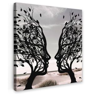 MuchoWow OBRAZ NA PLÁTNE Pláž - more - ľudia - strom - moderné umenie 50x50 cm vyobraziť