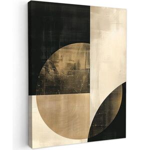 MuchoWow OBRAZ NA PLÁTNE Abstraktné - Geometrické tvary - Čierna - Zlatá 60x80 cm vyobraziť