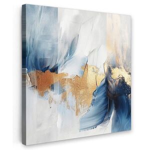 MuchoWow OBRAZ NA PLÁTNE Zlatá - modrá - akvarel - umenie - moderné 50x50 cm vyobraziť