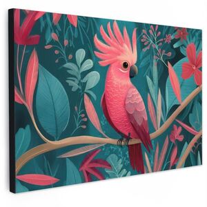 MuchoWow OBRAZ NA PLÁTNE Kakadu - tropické listy - vetva 90x60 cm vyobraziť