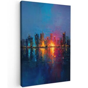 MuchoWow OBRAZ NA PLÁTNE Panoráma - ťahy štetcom - tmavomodrá - svetlá 20x30 cm vyobraziť