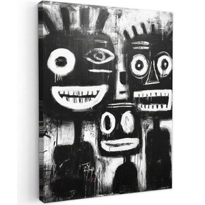 MuchoWow OBRAZ NA PLÁTNE Maľba - Postavy - čierna - abstraktná 60x80 cm vyobraziť