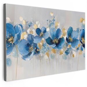 MuchoWow OBRAZ NA PLÁTNE Kvety - Modrá - Abstraktné 120x80 cm vyobraziť
