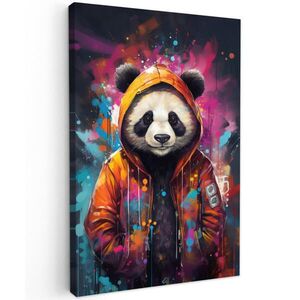 MuchoWow OBRAZ NA PLÁTNE Panda - Bunda - Graffiti - oranžová 80x120 cm vyobraziť