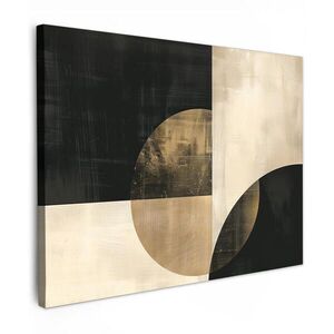 MuchoWow OBRAZ NA PLÁTNE Abstraktné - Geometrické tvary - Čierna - Zlatá 80x60 cm vyobraziť