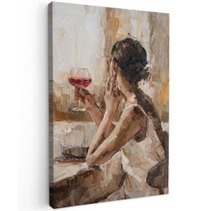 MuchoWow OBRAZ NA PLÁTNE Olejomaľba - Žena - Víno 40x60 cm vyobraziť