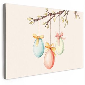 MuchoWow OBRAZ NA PLÁTNE Veľkonočný koláč - mašľa - vajcia 120x80 cm vyobraziť