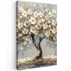 MuchoWow OBRAZ NA PLÁTNE Strom - Kvety - Biela - Príroda - Umenie 40x60 cm vyobraziť