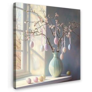 MuchoWow OBRAZ NA PLÁTNE Zátišie - Váza - Veľkonočná vetva 20x20 cm vyobraziť