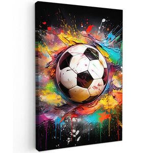 MuchoWow OBRAZ NA PLÁTNE Futbal - Farba - Farby - Čierna - Biela 80x120 cm vyobraziť