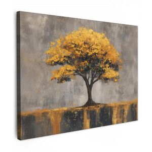 MuchoWow OBRAZ NA PLÁTNE Strom - listy - zlaté - abstraktné 40x30 cm vyobraziť