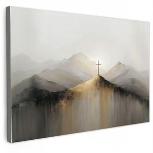 MuchoWow OBRAZ NA PLÁTNE Hills - Abstrakt - Cross - kresťanstvo 120x80 cm vyobraziť