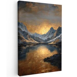 MuchoWow OBRAZ NA PLÁTNE Horská scenéria so zlatým západom slnka 60x90 cm vyobraziť