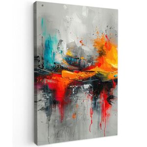 MuchoWow OBRAZ NA PLÁTNE Moderné umenie - Oranžová - Sivá - Abstraktné 20x30 cm vyobraziť