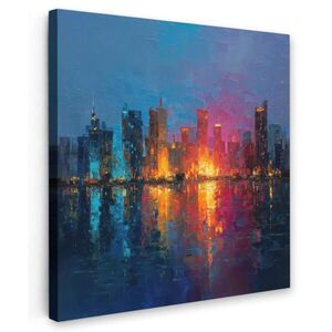 MuchoWow OBRAZ NA PLÁTNE Panoráma - ťahy štetcom - tmavomodrá - svetlá 20x20 cm vyobraziť