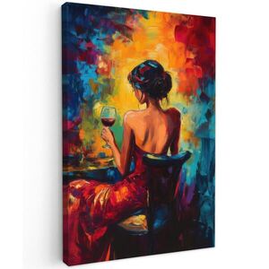 MuchoWow OBRAZ NA PLÁTNE Víno - Žena - Atmosférické - Farebné 60x90 cm vyobraziť