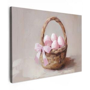 MuchoWow OBRAZ NA PLÁTNE Košík - vajcia - ružový 80x60 cm vyobraziť