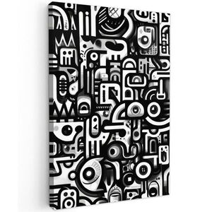 MuchoWow OBRAZ NA PLÁTNE Symboly - abstraktné - grafické - čierne 40x60 cm vyobraziť