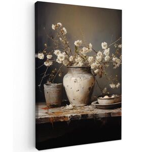 MuchoWow OBRAZ NA PLÁTNE Zátišie - Kvety - Kytica - Váza - Víno 20x30 cm vyobraziť