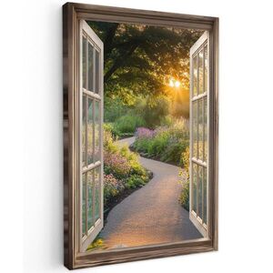 MuchoWow OBRAZ NA PLÁTNE Pohľad - Kvety - Príroda - Slnko - Cesta 60x90 cm vyobraziť