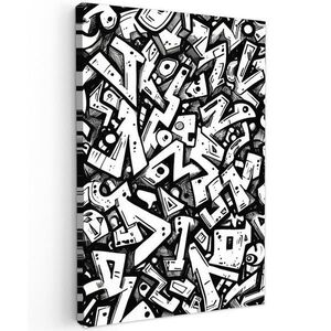 MuchoWow OBRAZ NA PLÁTNE Tvary - Písmená - Graffiti - Čierna 60x90 cm vyobraziť