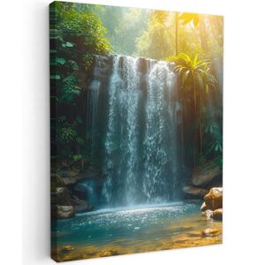 MuchoWow OBRAZ NA PLÁTNE Vodopád - Džungľa - Slnko - Zelená - Príroda 60x80 cm vyobraziť