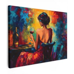 MuchoWow OBRAZ NA PLÁTNE Víno - Žena - Atmosférické - Farebné 40x30 cm vyobraziť