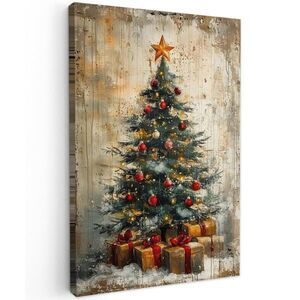 MuchoWow OBRAZ NA PLÁTNE Vianočný stromček - Vintage - Vianoce - Darček 40x60 cm vyobraziť