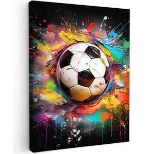 MuchoWow OBRAZ NA PLÁTNE Futbal - Farba - Farby - Čierna - Biela 60x80 cm vyobraziť