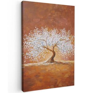 MuchoWow OBRAZ NA PLÁTNE Abstraktné - strom - biely - listy 40x60 cm vyobraziť